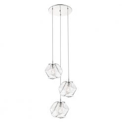 Rockport 3-Light Chrome Pendant with Clear Glass Shades by CANARM