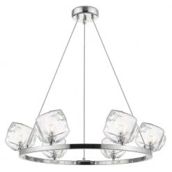 Rockport 6-Light Chrome Chandelier with Clear Glass Shades by CANARM