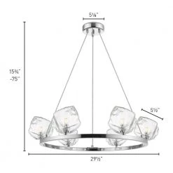 Rockport 6-Light Chrome Chandelier with Clear Glass Shades by CANARM -HINKLEY || CANARM Shop chrome canarm chandeliers p0488 06ch c3 1000