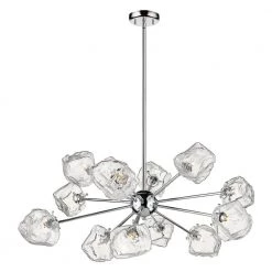 Rockport 12-Light Chrome Chandelier with Clear Glass Shades by CANARM
