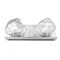 Rockport 15.75 in. 2-Light Chrome Vanity Light with Clear Glass Shades by CANARM