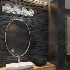 Rockport 32.3 in. 4-Light Chrome Vanity Light with Clear Glass Shades by CANARM -HINKLEY || CANARM Shop chrome canarm vanity lighting w0488 04ch 31 1000