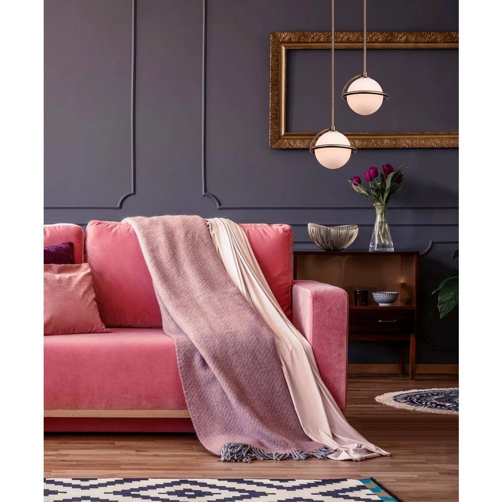 Cosima 1-Light Gold Pendant with Opal Glass Shade by CANARM 4 Cosima 1-Light Gold Pendant with Opal Glass Shade by CANARM - Image 4