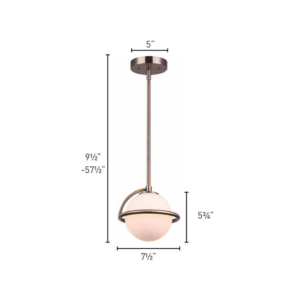 Cosima 1-Light Gold Pendant with Opal Glass Shade by CANARM 3 Cosima 1-Light Gold Pendant with Opal Glass Shade by CANARM - Image 3