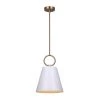 Tenley 1-Light Gold Pendant with White Metal Shade by CANARM