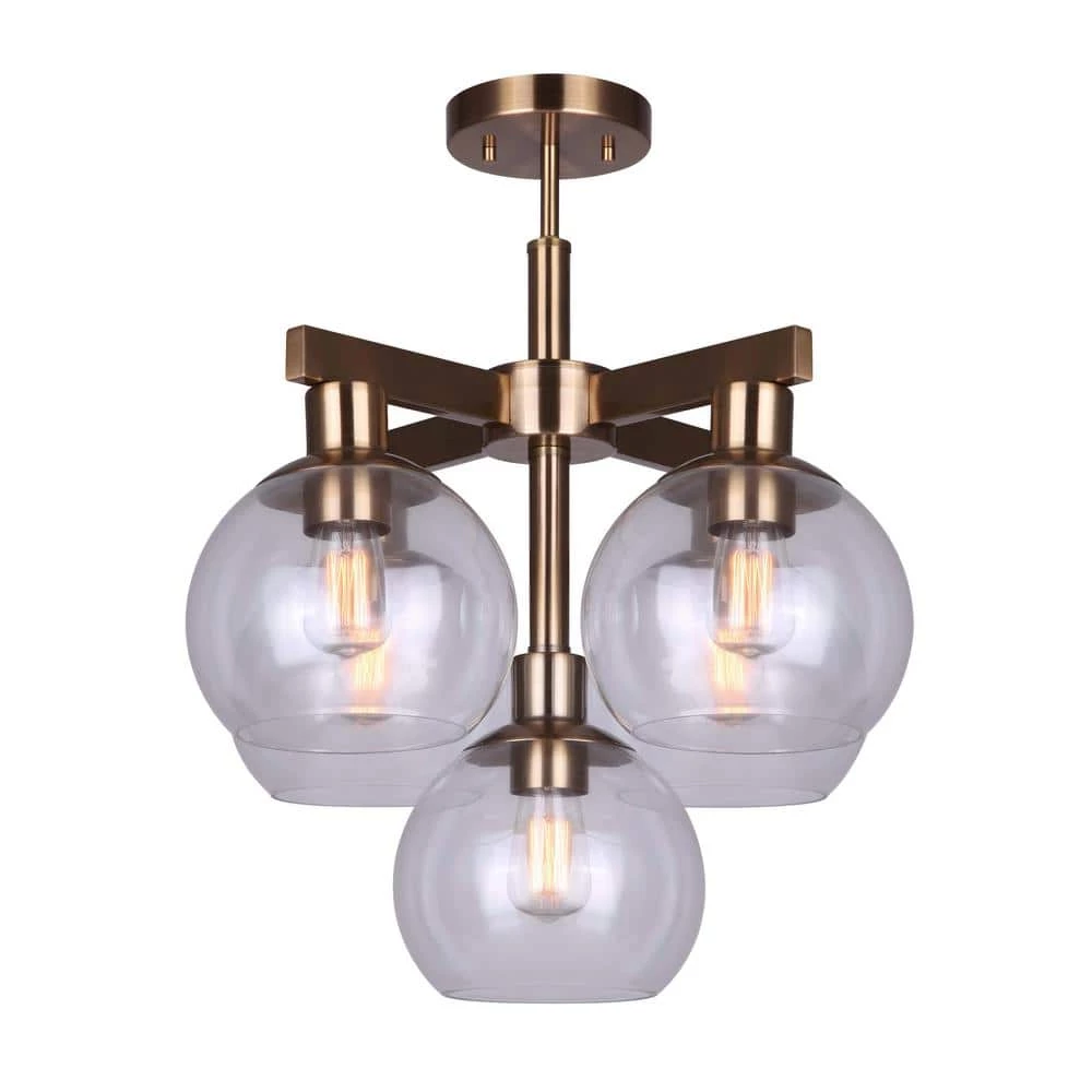 Landry 19.5 in. 5-Light Gold Semi-Flush Mount by CANARM 1 Landry 19.5 in. 5-Light Gold Semi-Flush Mount by CANARM