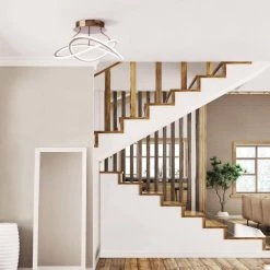 Zola 21.4 in. Gold LED Semi-Flush Mount with Acrylic Lens by CANARM -HINKLEY || CANARM Shop gold canarm flush mount lights lsf155a21gd 31 1000