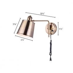 Ryana 1-Light Gold Swing Arm Light by CANARM -HINKLEY || CANARM Shop gold canarm wall lamps iwf648b01gd 4f 1000