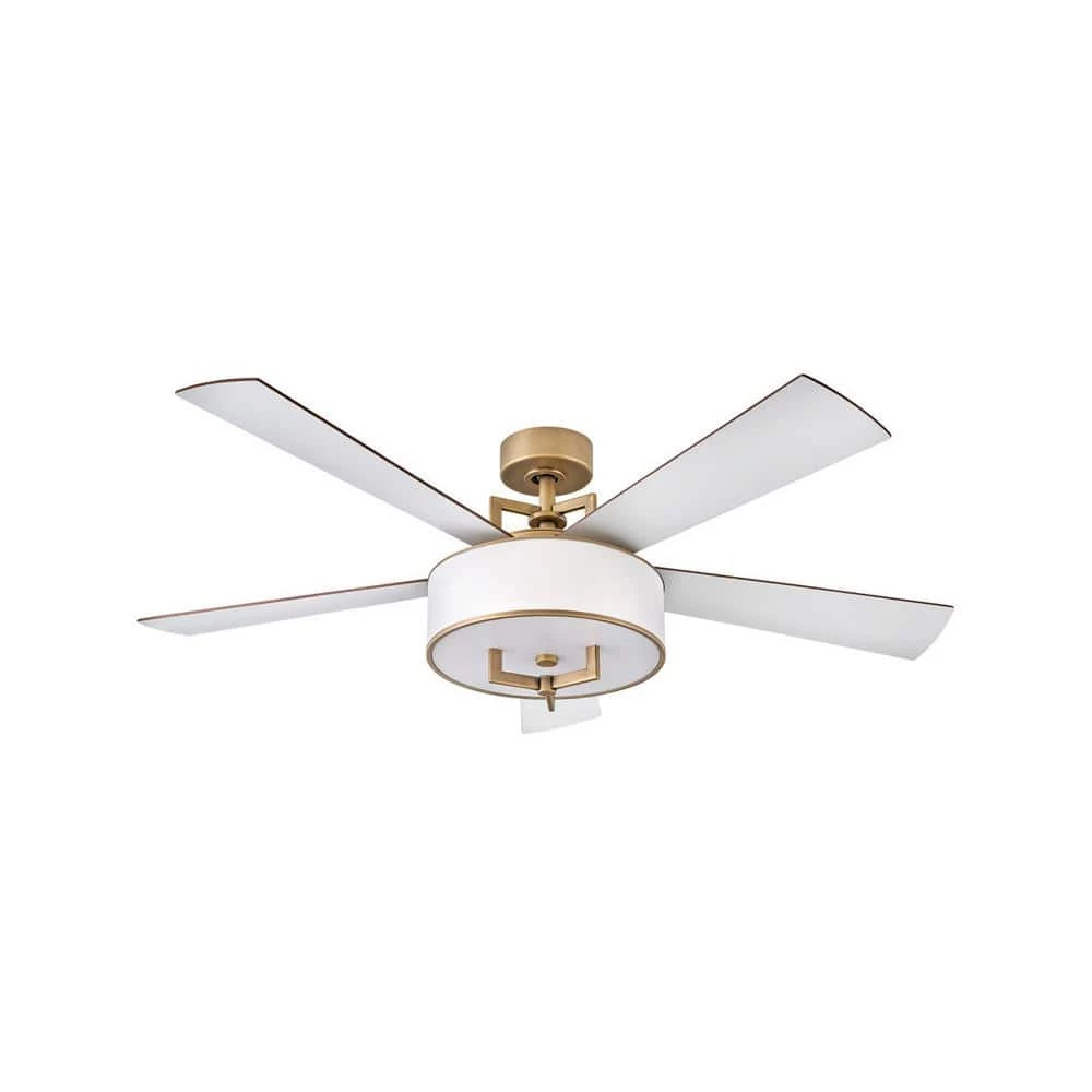 Hampton 56 in. Integrated LED Indoor Heritage Brass Ceiling Fan with Wall Switch by HINKLEY 1 Hampton 56 in. Integrated LED Indoor Heritage Brass Ceiling Fan with Wall Switch by HINKLEY
