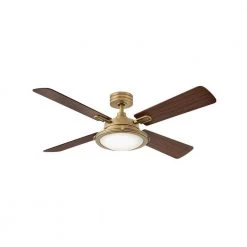 Collier 54 in. Integrated LED Indoor Heritage Brass Ceiling Fan with Wall Switch by HINKLEY