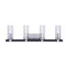 Cedar 32 in. 4-Light Matte Black and Brushed Nickel Vanity Light with Seeded Glass Shades by CANARM