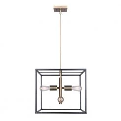 Zelda 4-Light Matte Black and Gold Square Chandelier by CANARM -HINKLEY || CANARM Shop matte black and gold canarm chandeliers ich2012b04bkg15 1f 1000