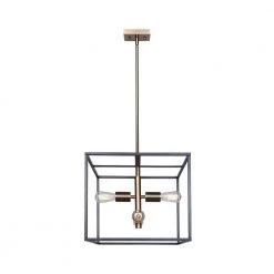 Zelda 4-Light Matte Black and Gold Square Chandelier by CANARM -HINKLEY || CANARM Shop matte black and gold canarm chandeliers ich2012b04bkg15 c3 1000