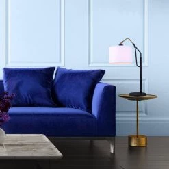 Winston 27 in. Matte Black and Gold Indoor Table Lamp with White Fabric Shade by CANARM -HINKLEY || CANARM Shop matte black and gold canarm table lamps itl1024a27bkg 31 1000