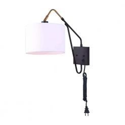 Winston 1-Light Gold and Matte Black Swing Arm Light by CANARM