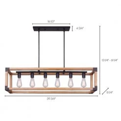 Moss 6-Light Matte Black and Real Wood Chandelier by CANARM 8 Moss 6-Light Matte Black and Real Wood Chandelier by CANARM -HINKLEY || CANARM Shop matte black and real wood canarm chandeliers ich756a06bkw40 4f 1000