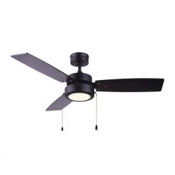 Wallis 42 in. Integrated LED Black Ceiling Fan with Light Kit by CANARM