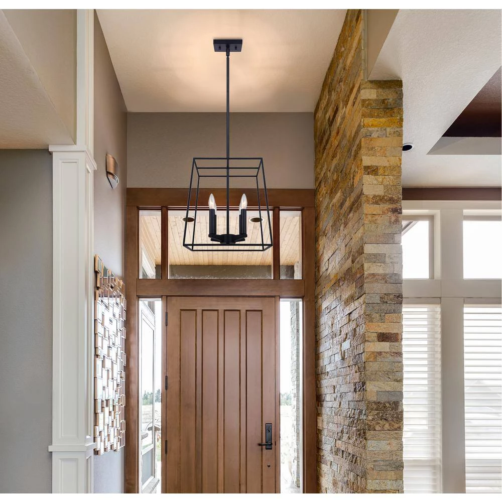 Wexford 4-Light Matte Black Chandelier by CANARM 5 Wexford 4-Light Matte Black Chandelier by CANARM - Image 5