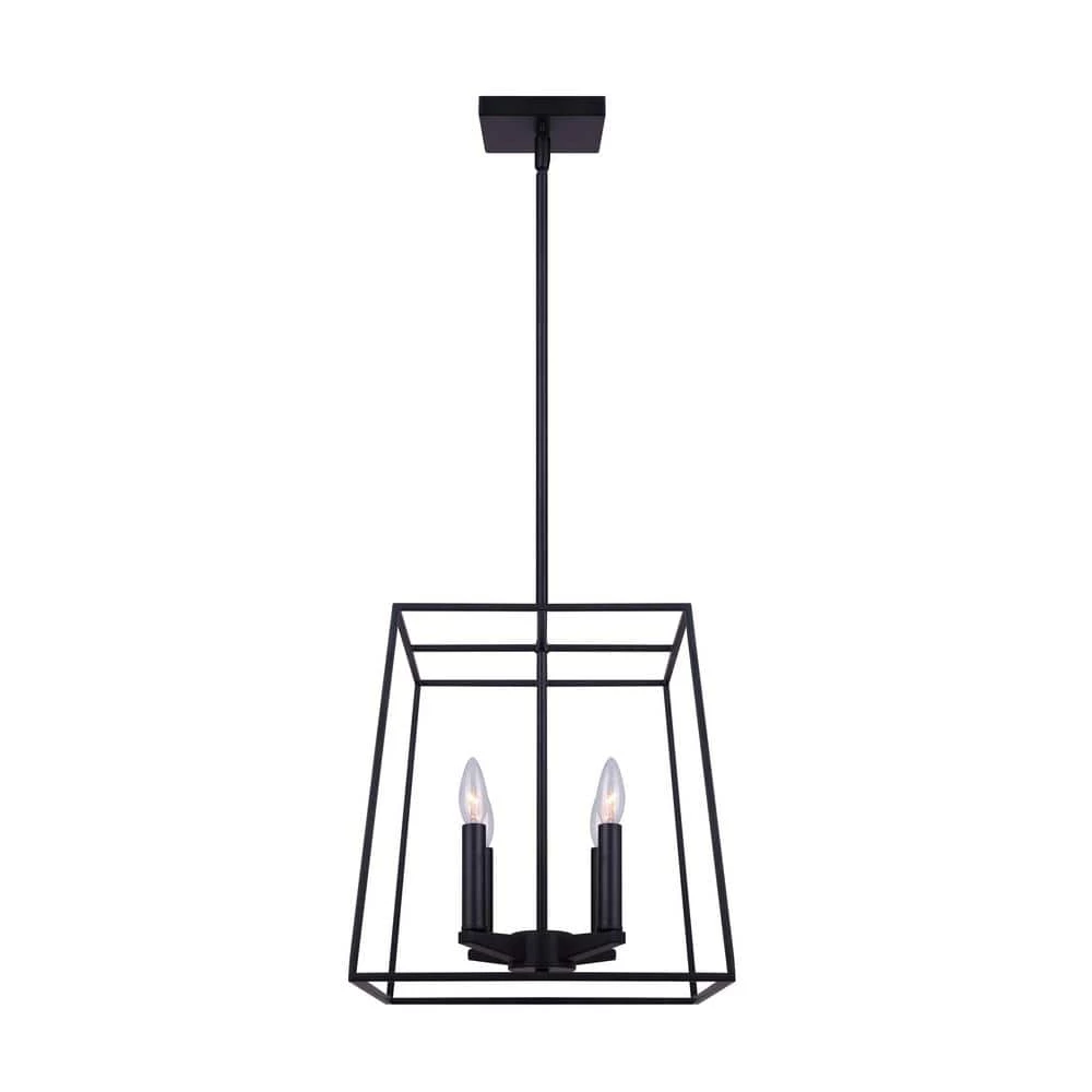 Wexford 4-Light Matte Black Chandelier by CANARM 1 Wexford 4-Light Matte Black Chandelier by CANARM