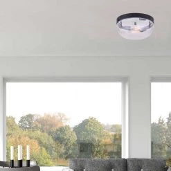 Kona 13.75 in. 2-Light Matte Black Flush Mount by CANARM -HINKLEY || CANARM Shop matte black canarm flush mount lights ifm1013a14bk 31 1000