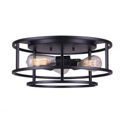 Luca 15.75 in. 3-Light Matte Black Flush Mount by CANARM