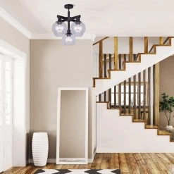 Landry 19.5 in. 5-Light Matte Black Semi-Flush Mount by CANARM -HINKLEY || CANARM Shop matte black canarm flush mount lights isf560b05bk 31 1000