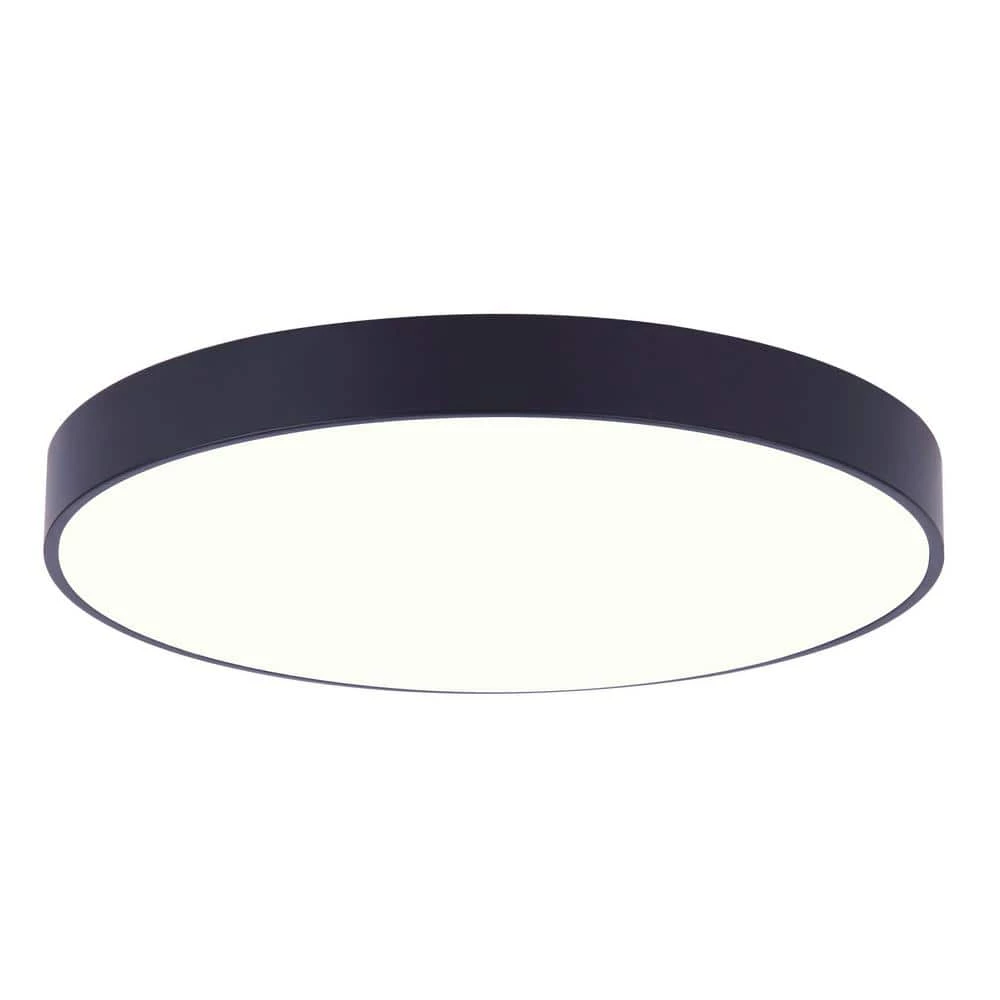 Low Profile Edgeless 7 in. Matte Black Integrated LED Flush Mount by CANARM 1 Low Profile Edgeless 7 in. Matte Black Integrated LED Flush Mount by CANARM