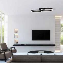 Jaxton 33.25 in. 2-Light Matte Black Integrated LED Flush Mount by CANARM -HINKLEY || CANARM Shop matte black canarm flush mount lights lfm183a30bk 31 1000