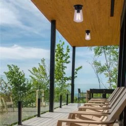 Korber 1-Light Matte Black Outdoor Flush Mount Light by CANARM -HINKLEY || CANARM Shop matte black canarm outdoor flush mount lights iol459bk 31 1000