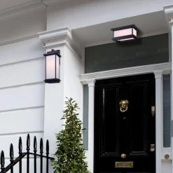 Akello 2-Light Matte Black Outdoor Flush Mount Light by CANARM -HINKLEY || CANARM Shop matte black canarm outdoor flush mount lights iol474bk 31 1000