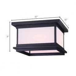 Akello 2-Light Matte Black Outdoor Flush Mount Light by CANARM -HINKLEY || CANARM Shop matte black canarm outdoor flush mount lights iol474bk 4f 1000