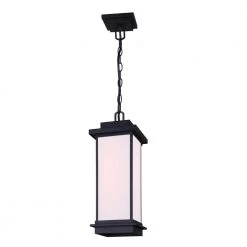 Akello 1-Light Matte Black Outdoor Pendant Light by CANARM