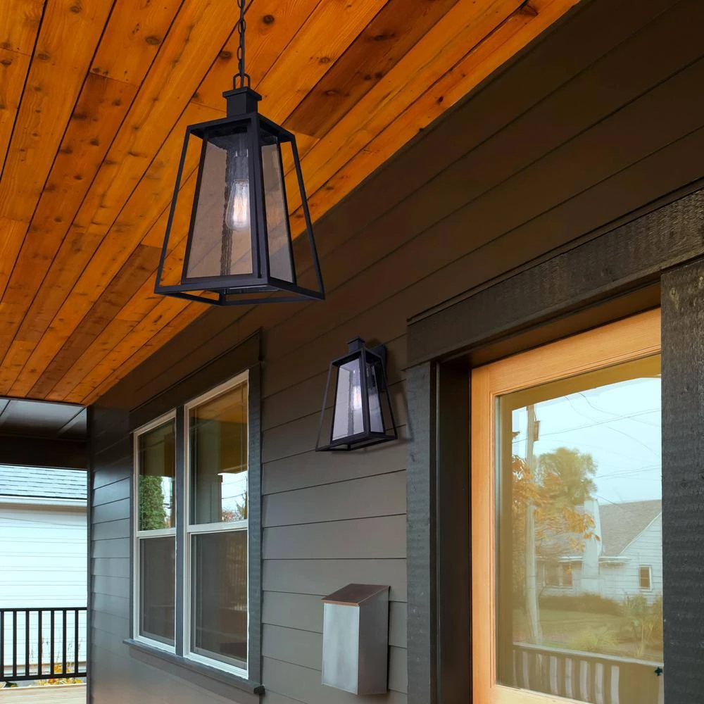 Grove 1-Light Matte Black Outdoor Pendant Light by CANARM 5 Grove 1-Light Matte Black Outdoor Pendant Light by CANARM - Image 5