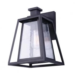 Grove 1-Light Matte Black Outdoor Wall Light Sconce by CANARM