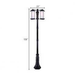 Akello 3-Light Matte Black Outdoor Post Lantern by CANARM -HINKLEY || CANARM Shop matte black canarm post light sets iol475bk c3 1000