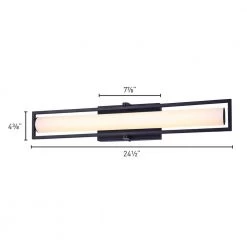 Darby 24.5 in. Matte Black LED Vanity Light Bar by CANARM -HINKLEY || CANARM Shop matte black canarm vanity lighting lvl209a25bk 4f 1000