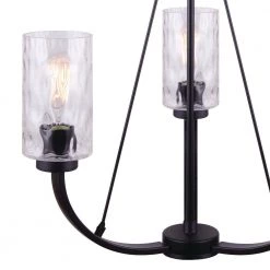 Newport 3-Light Matte Black Chandelier with Watermark Glass Shades by CANARM -HINKLEY || CANARM Shop matte black finish canarm chandeliers ich754a03bk 1f 1000