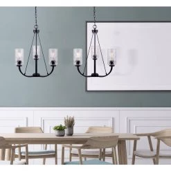 Newport 3-Light Matte Black Chandelier with Watermark Glass Shades by CANARM -HINKLEY || CANARM Shop matte black finish canarm chandeliers ich754a03bk 44 1000
