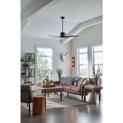 VAIL 52 in. Integrated LED Indoor/Outdoor Matte Black Ceiling Fan with Wall Switch by HINKLEY -HINKLEY || CANARM Shop matte black hinkley ceiling fans with lights 902152fmb lwd 1f 1000