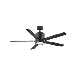 VAIL 52 in. Integrated LED Indoor/Outdoor Matte Black Ceiling Fan with Wall Switch by HINKLEY