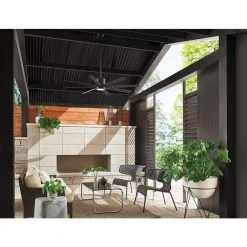 Vantage 66 in. Integrated LED Indoor/Outdoor Matte Black Ceiling Fan with Wall Switch by HINKLEY -HINKLEY || CANARM Shop matte black hinkley ceiling fans with lights 902466fmb lwd 4f 1000