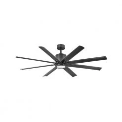 Vantage 66 in. Integrated LED Indoor/Outdoor Matte Black Ceiling Fan with Wall Switch by HINKLEY
