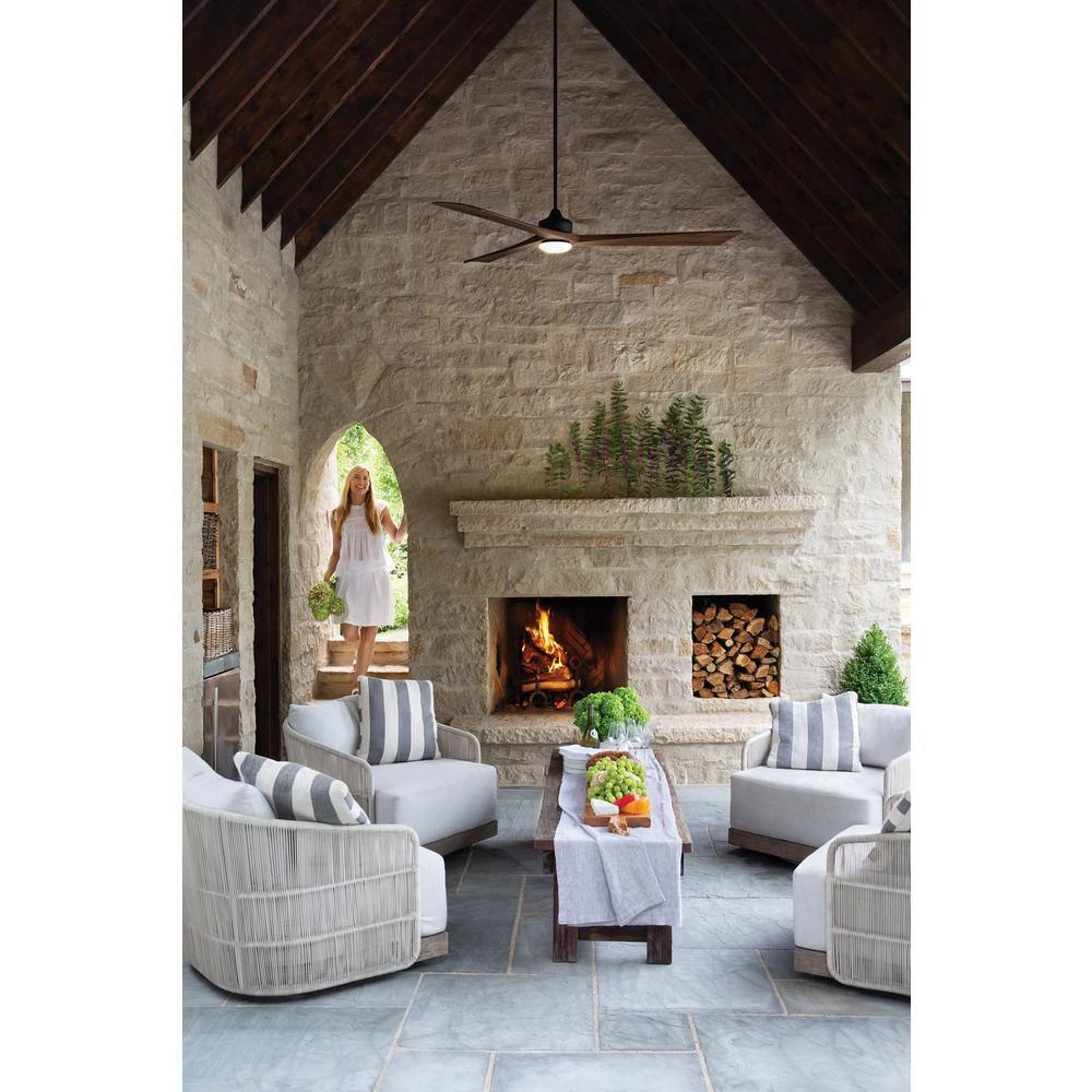 Sculpt 80 in. Integrated LED Indoor/Outdoor Matte Black Ceiling Fan with Wall Switch by HINKLEY 3 Sculpt 80 in. Integrated LED Indoor/Outdoor Matte Black Ceiling Fan with Wall Switch by HINKLEY - Image 3