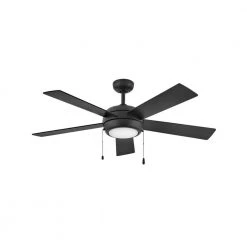 CROFT 52 in. Indoor Integrated LED Matte Black Ceiling Fan Pull Chain by HINKLEY