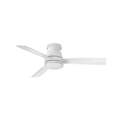 Trey 52 in. Integrated LED Indoor/Outdoor Matte White Ceiling Fan with Wall Switch by HINKLEY