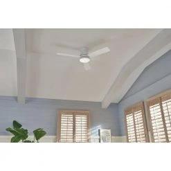 Trey 52 in. Integrated LED Indoor/Outdoor Matte White Ceiling Fan with Wall Switch by HINKLEY -HINKLEY || CANARM Shop matte white hinkley ceiling fans with lights 902752fmw lwd fa 1000