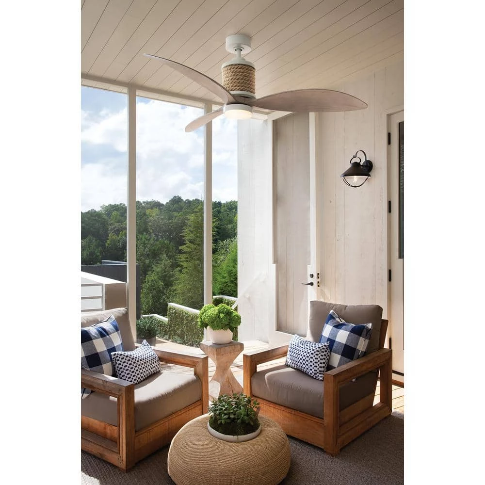 Marin 60 in. Integrated LED Indoor/Outdoor Matte White Ceiling Fan with Wall Switch by HINKLEY 3 Marin 60 in. Integrated LED Indoor/Outdoor Matte White Ceiling Fan with Wall Switch by HINKLEY - Image 3