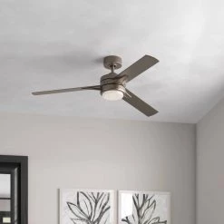 Ventus 52 in. Integrated LED Indoor Metallic Matte Bronze Ceiling Fan with Wall Switch by HINKLEY -HINKLEY || CANARM Shop metallic matte bronze hinkley ceiling fans with lights 902852fmm lia 76 1000