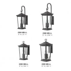 Bromley Small 2-Light Museum Black LED Wall Lantern Sconce by HINKLEY 8 Bromley Small 2-Light Museum Black LED Wall Lantern Sconce by HINKLEY -HINKLEY || CANARM Shop museum black led hinkley outdoor sconces 2360mb ll 1f 1000