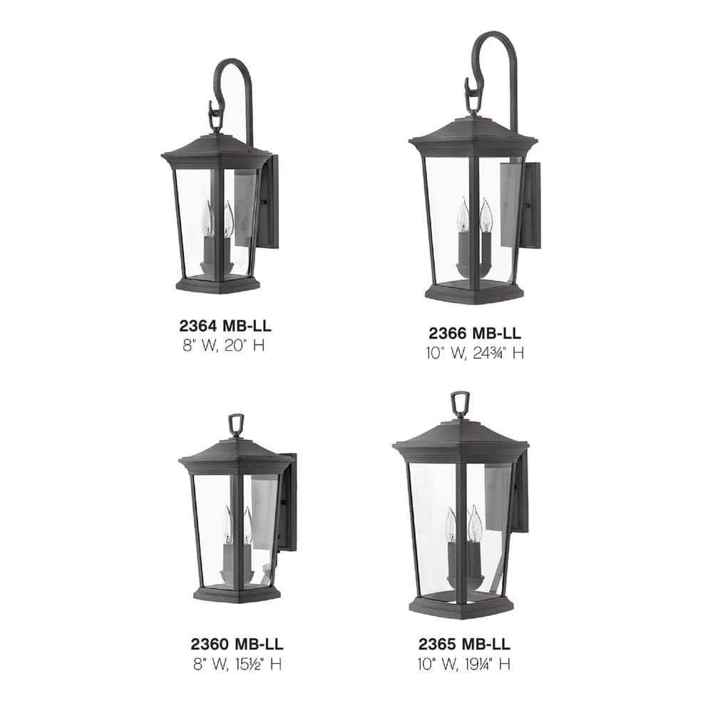 Bromley Small 2-Light Museum Black LED Wall Lantern Sconce by HINKLEY 4 Bromley Small 2-Light Museum Black LED Wall Lantern Sconce by HINKLEY - Image 4